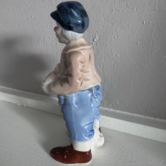 Vintage Porcelain Clown Figurine – 7” Ceramic Masked Face Circus Collectible - Picture 8 of 14
